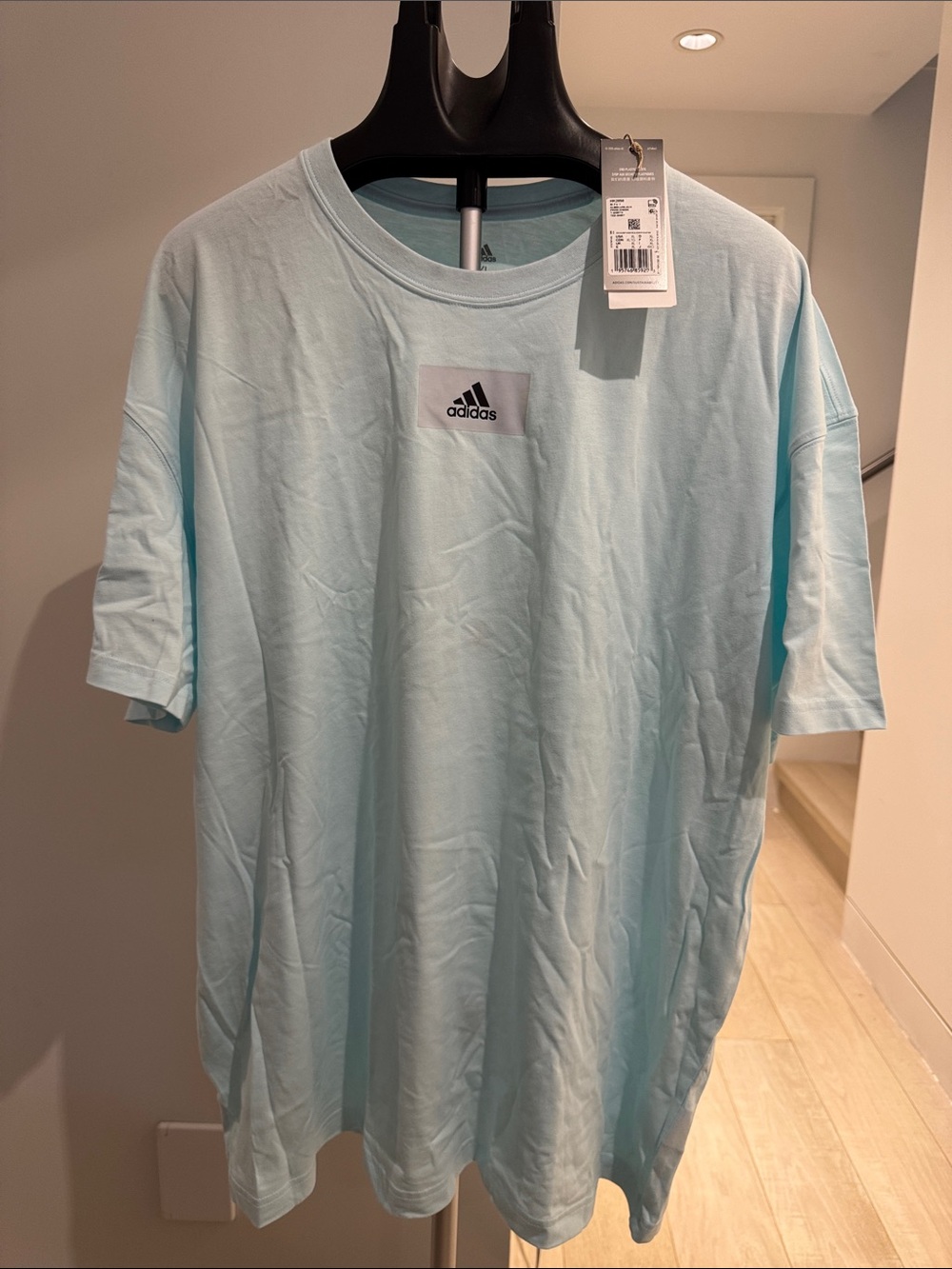 NWT adidas Men’s Light Blue Crew Neck Logo Tee